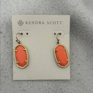 Kendra Scott Coral Earrings with Gold Accents